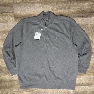 NWT Greg Norman Men's 1/4 Zip Long Sleeve Pullover Sweater Gray Size XXL